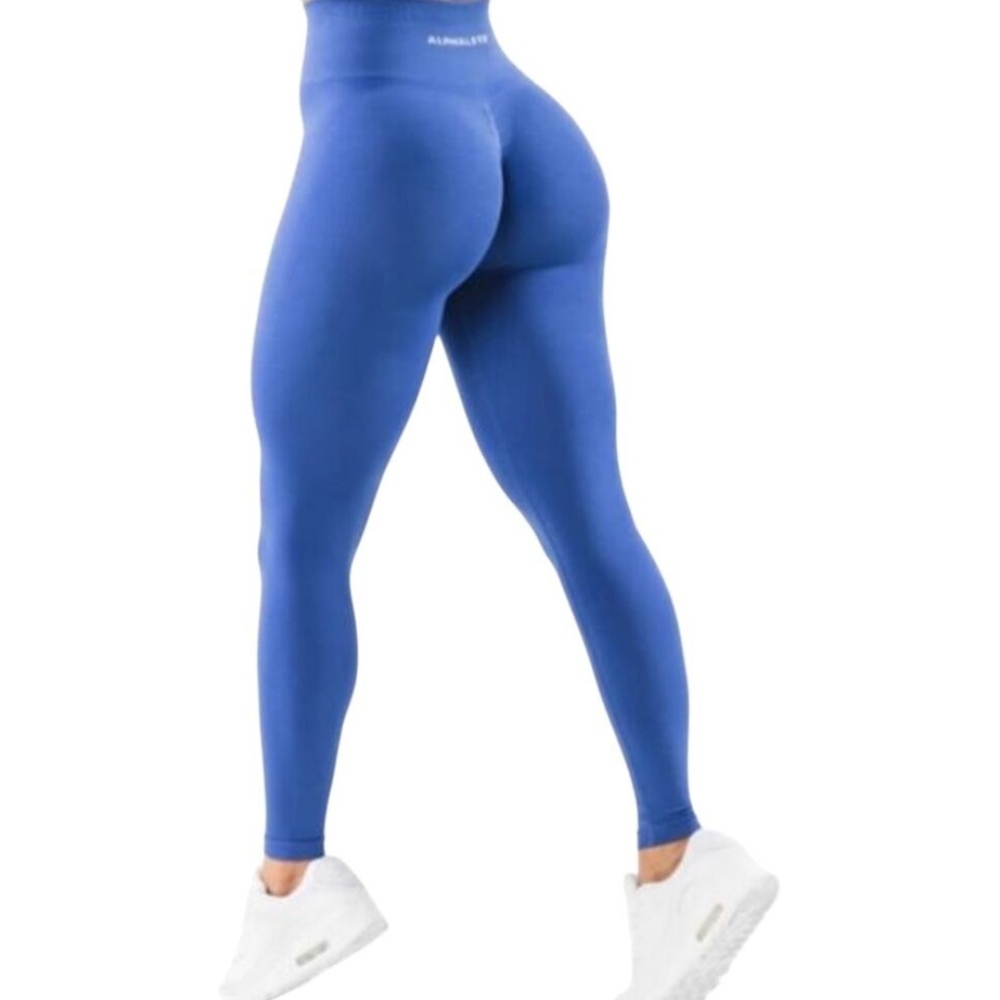 Alphalete Blue High-Waisted Leggings Seamless Fit
